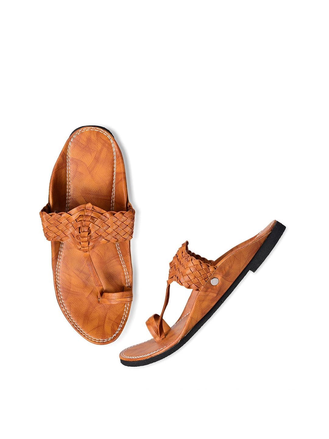 Aristitch Men Tan Leather Comfort Sandals - view 1