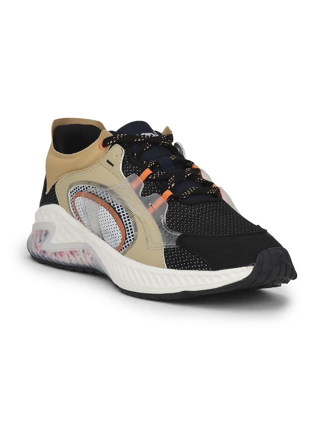 Liberty Men Black Mesh Walking Non-Marking Sports Shoes - view 1