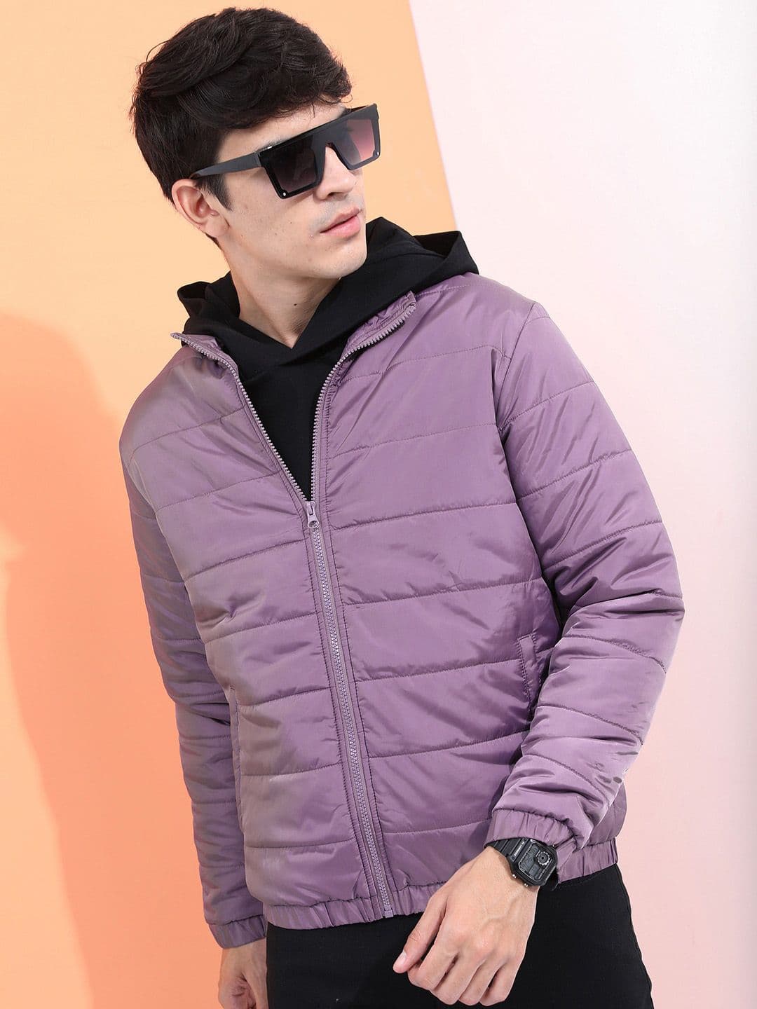 HIGHLANDER Men Purple Puffer Jacket - view 1