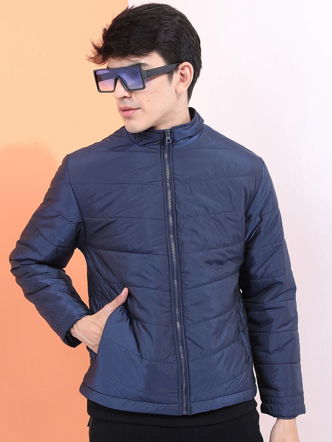 HIGHLANDER Men Navy Blue Padded Jacket - view 1