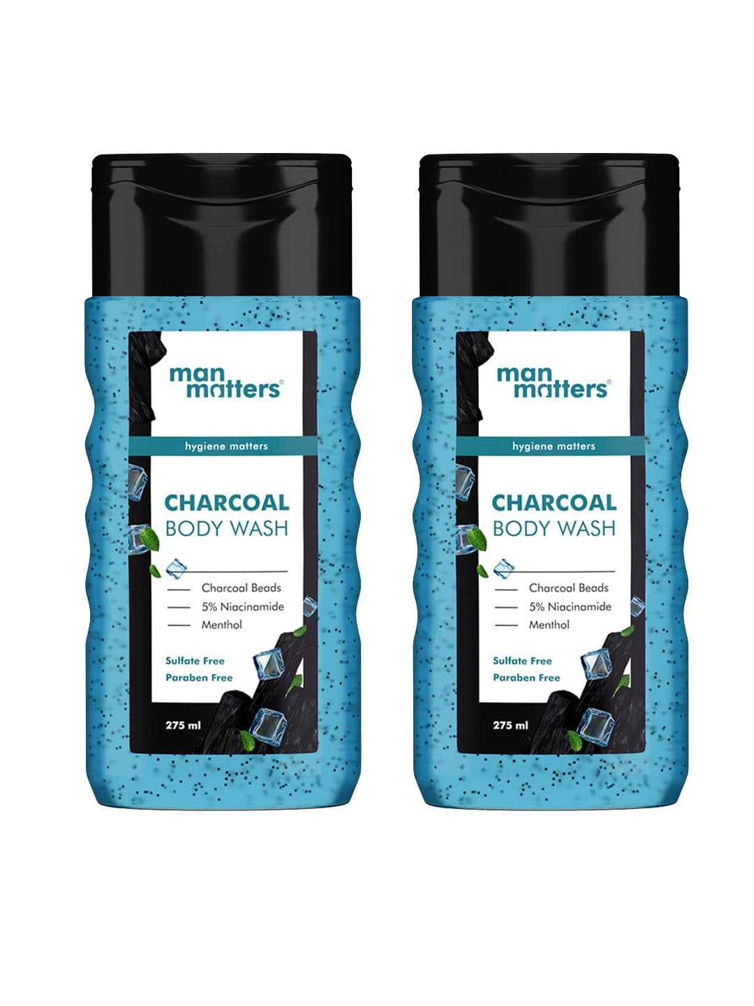Man Matters Set of 2 Charcoal Body Wash with 5% Niacinamide & Menthol - 275ml each - view 1