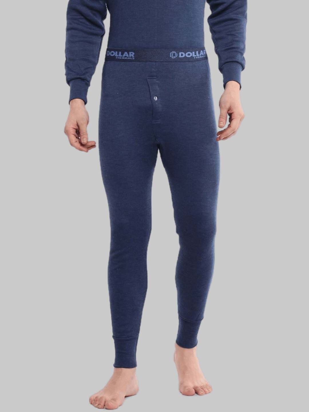 Dollar Men Blue Cotton Thermal Bottom - view 1