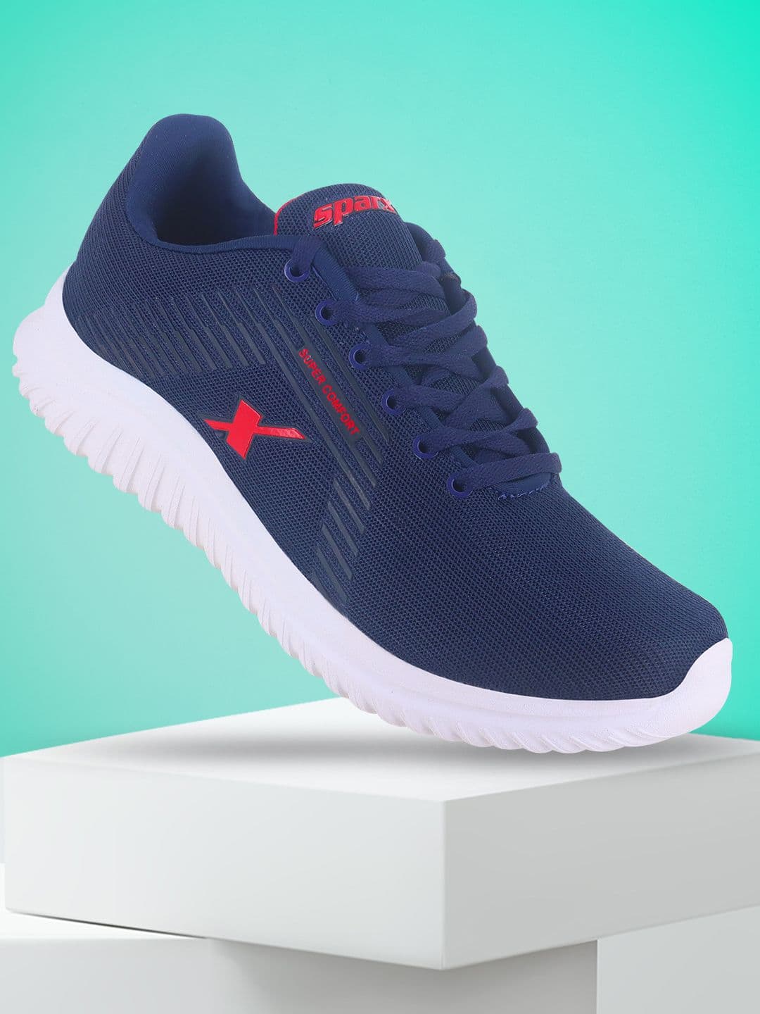 Sparx SM-778 Men Navy Blue Mesh Running Non-Marking Shoes - view 1