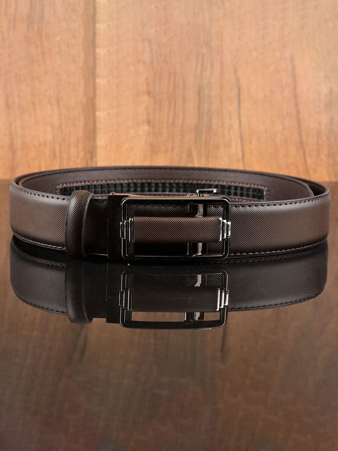 BuckleUp Men Brown Textured Belt