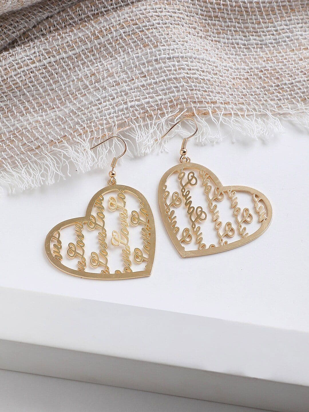 SOHI Gold-Toned Contemporary Gold-Plated Drop Earrings - view 1