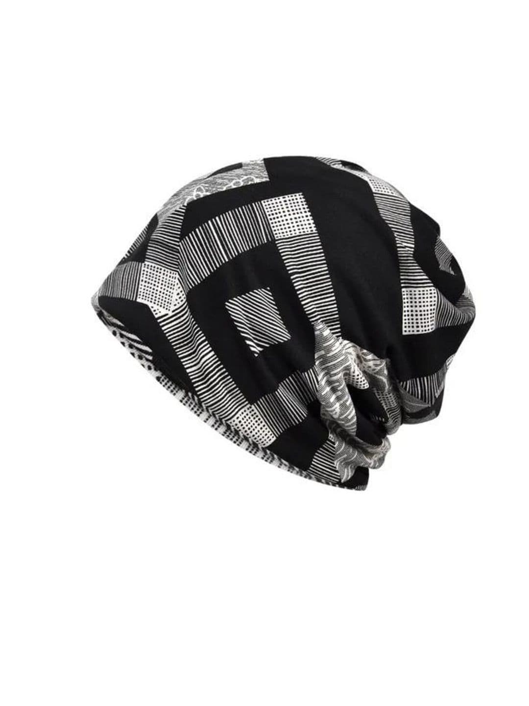 YOUSTYLO Unisex Black & Red Printed Cotton Beanie - view 1