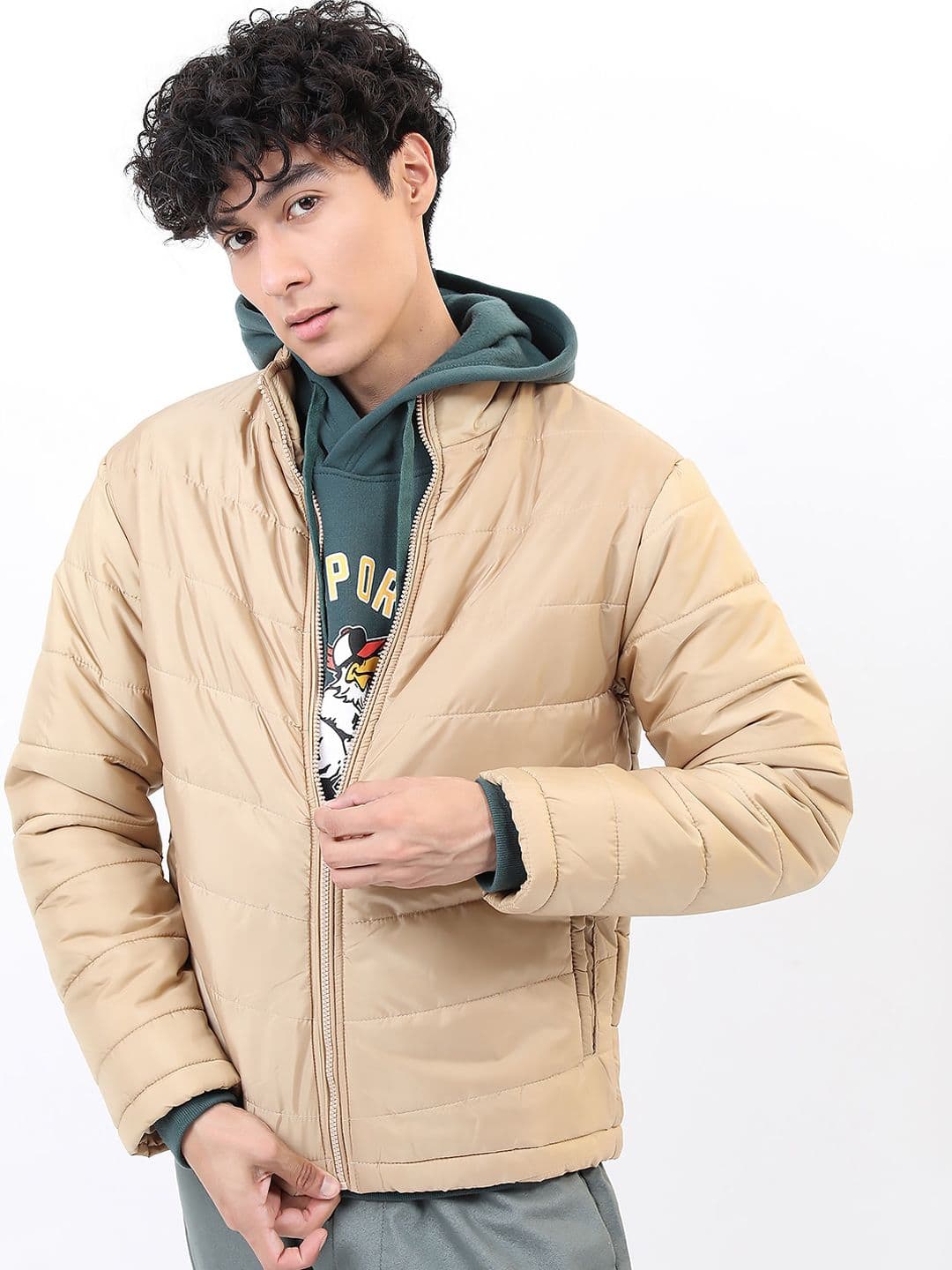 HIGHLANDER Men Beige Padded Jacket - view 1
