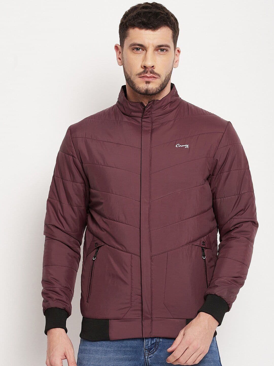 Camey Men Maroon Lightweight Padded Jacket - view 1