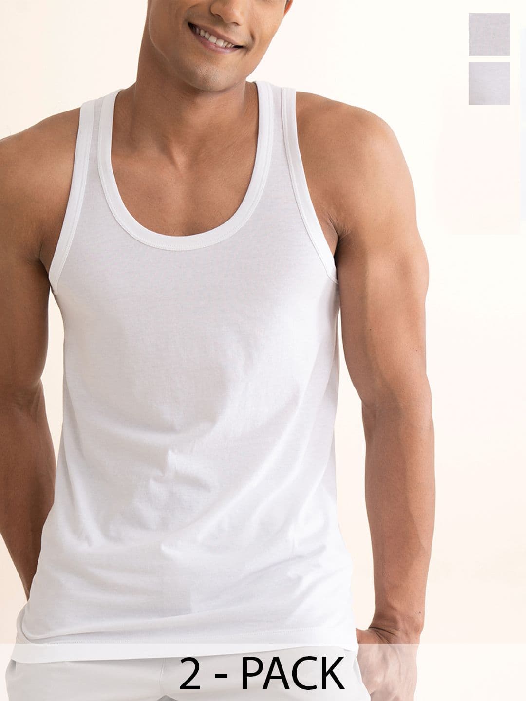 DAMENSCH Men Pack Of 2 NEO-Cotton Anti Bacterial & Anti Microbial Innerwear Vests - view 1