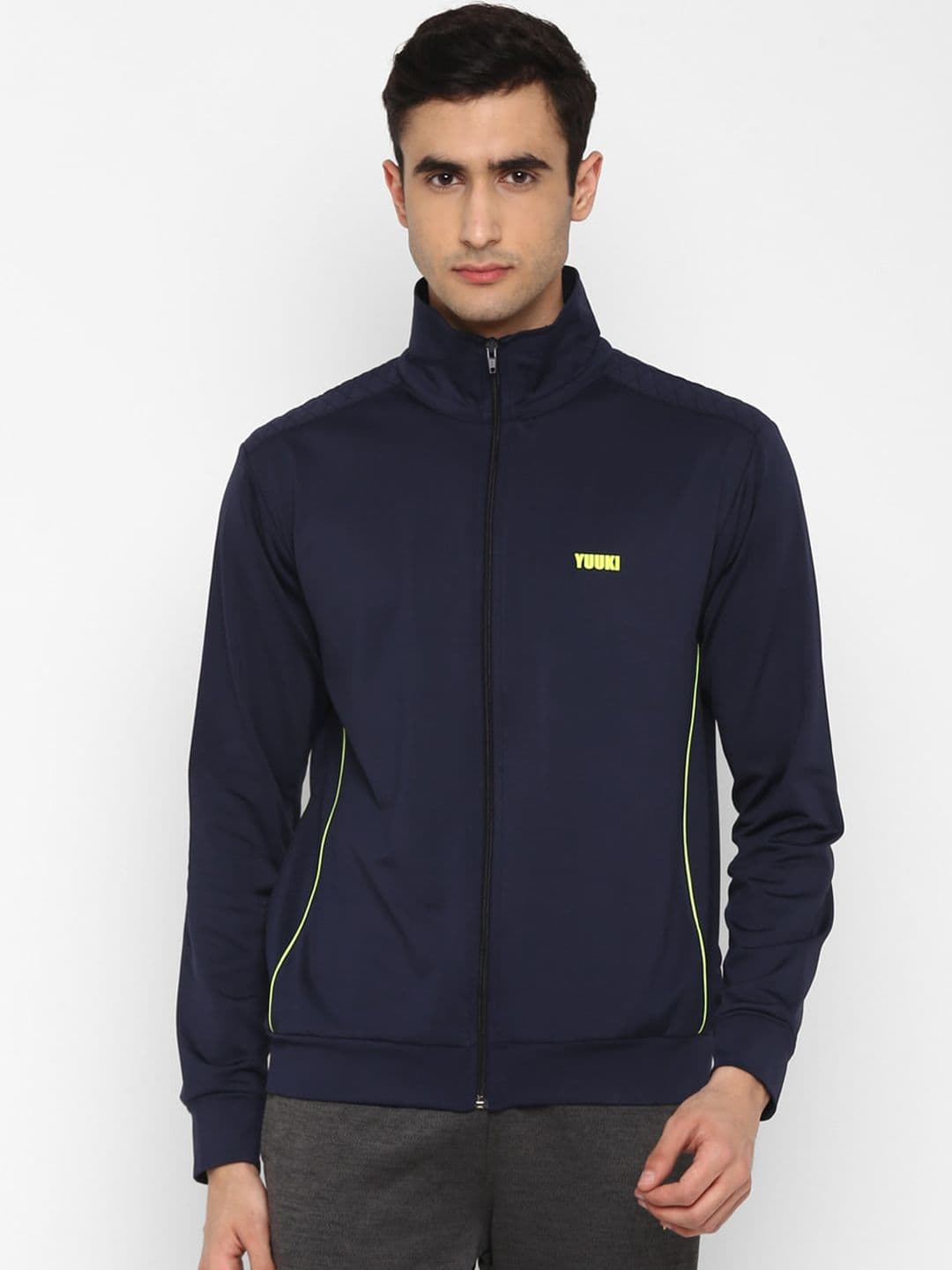 Yuuki Men Navy Blue Undefeated Bomber Jacket - view 1