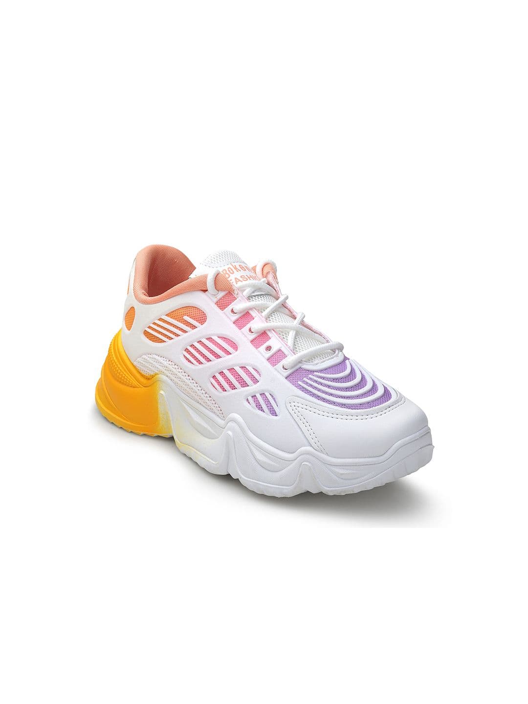 CASSIEY Women Orange Mesh Walking Shoes - view 1