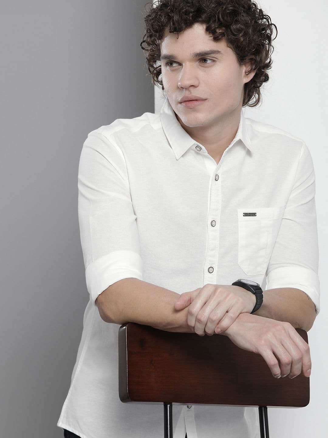 The Indian Garage Co Men Solid Pure Cotton Casual Shirt - view 1