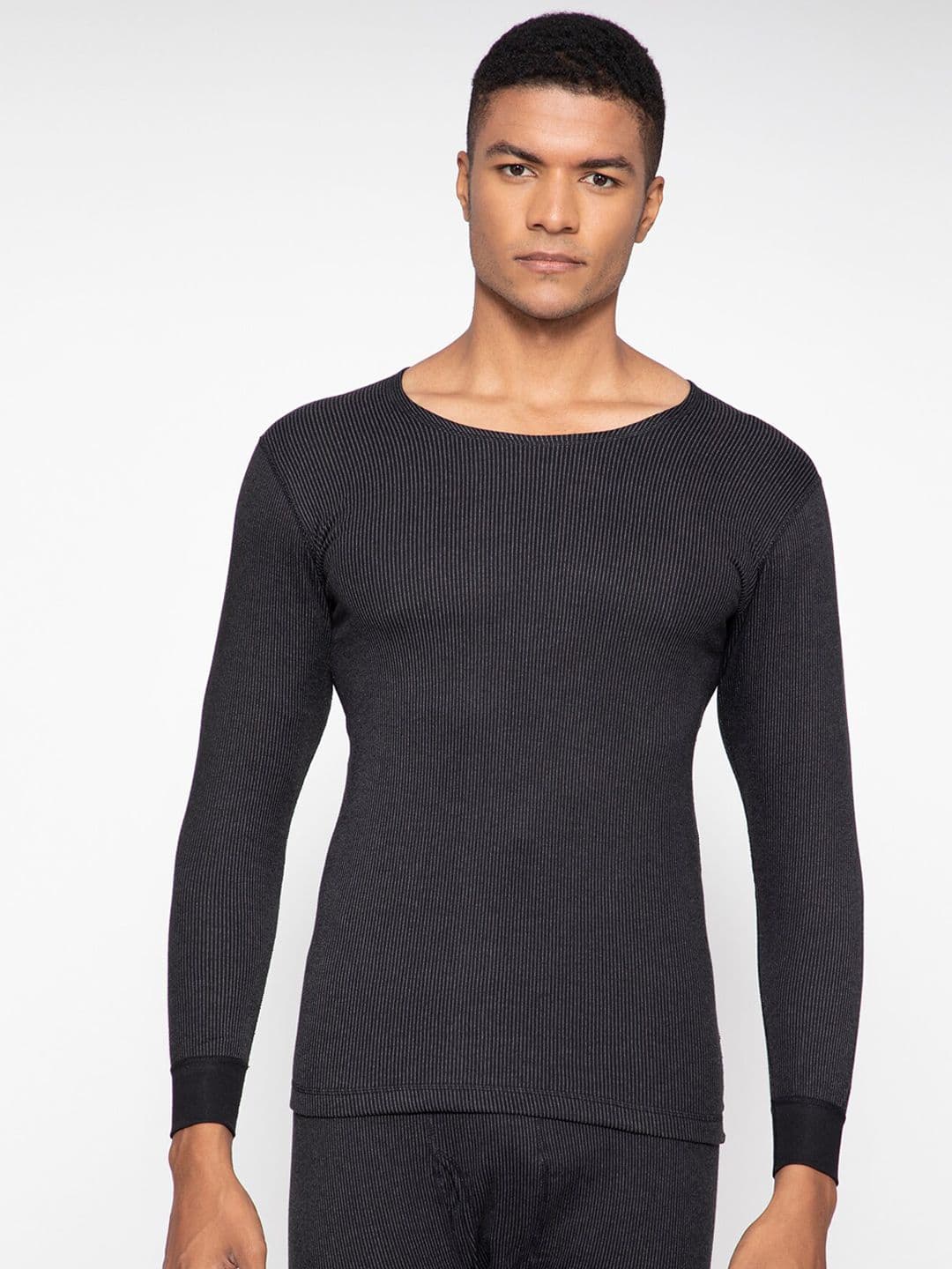 SPORTO Men Black Striped Ultima Thermal T-Shirt - view 1