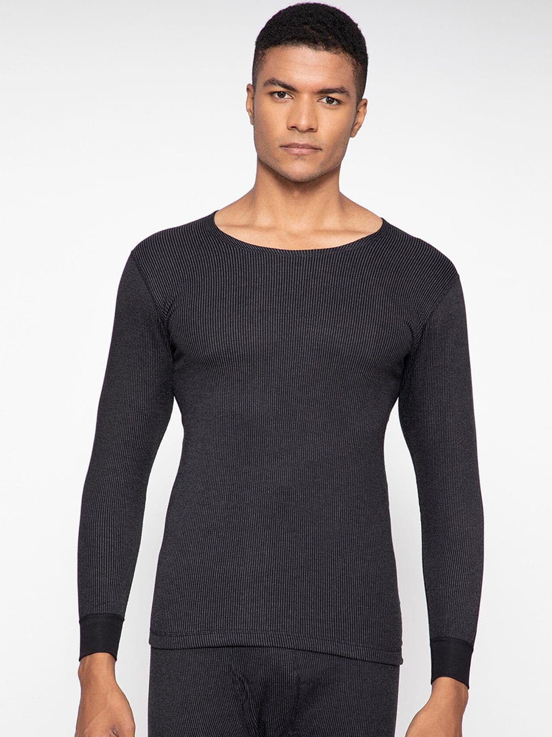 SPORTO Men Black Striped Ultima Thermal T-Shirt - view 1