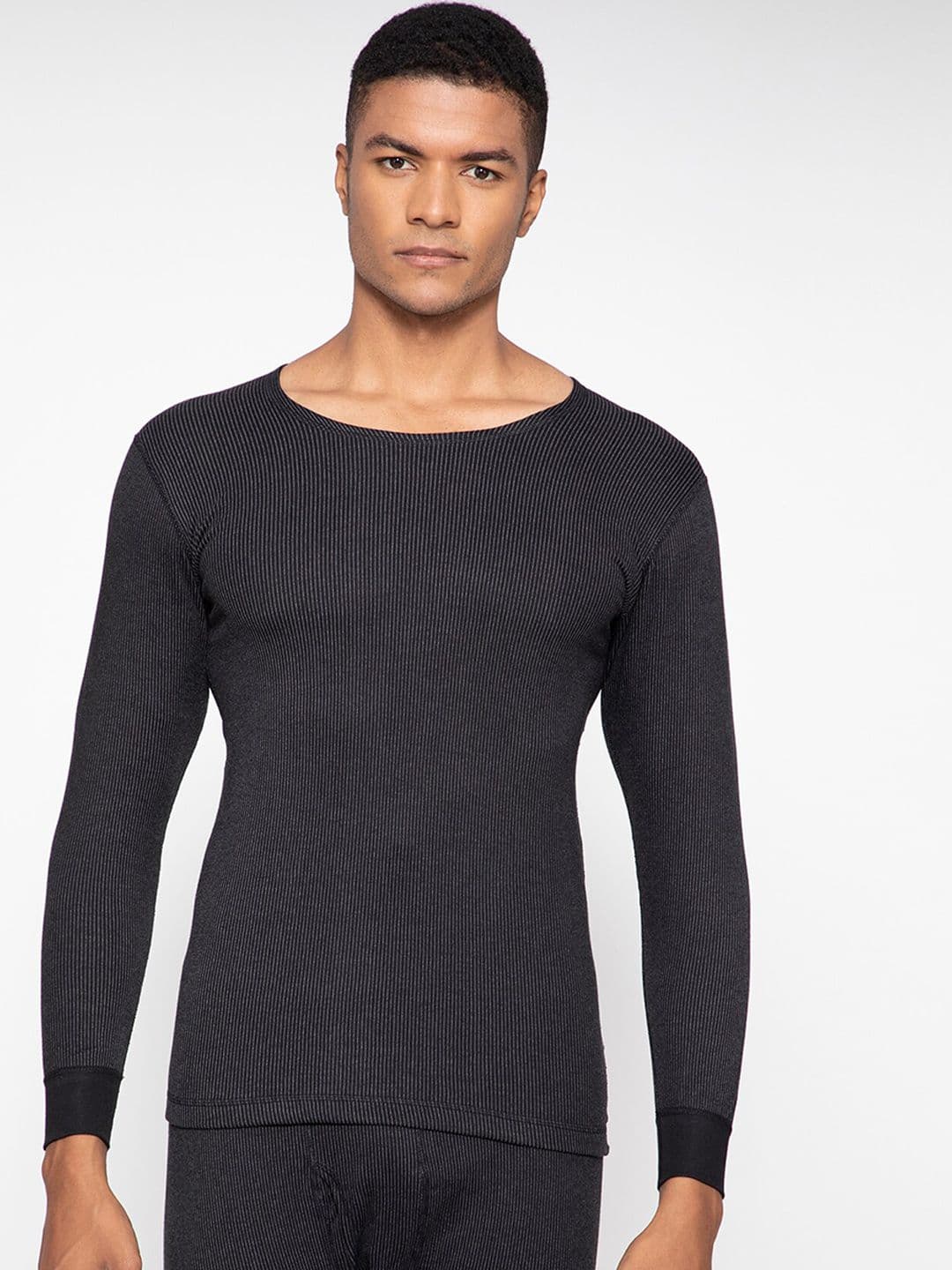 SPORTO Men Black Striped Ultima Thermal T-Shirt - view 1