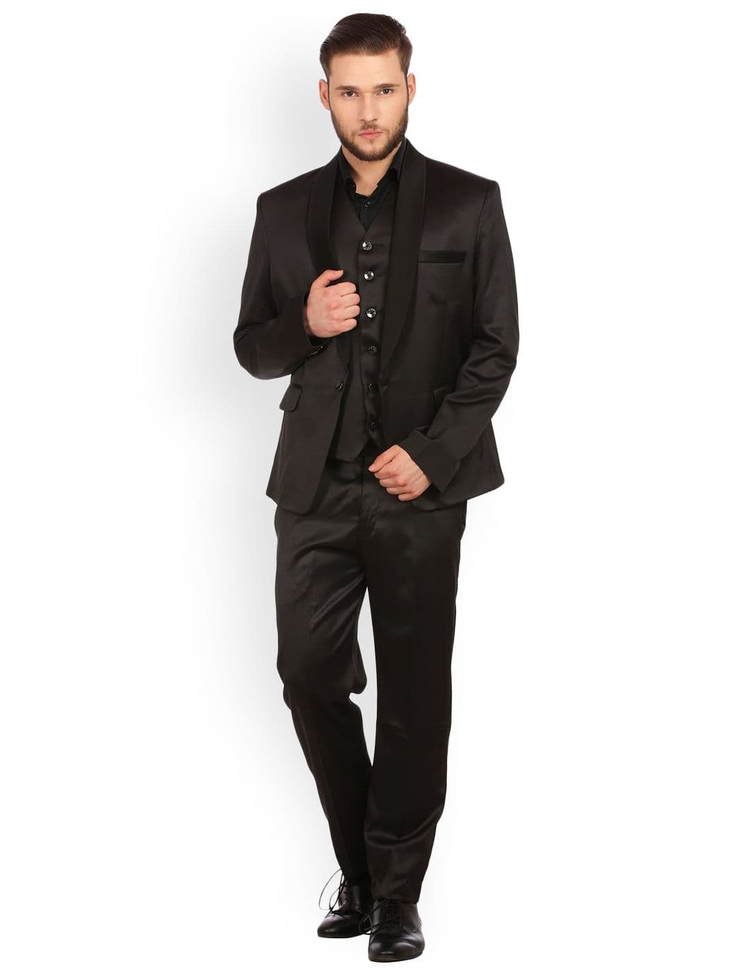 Wintage Men Black Single-Breasted Regular Fit Party Suit