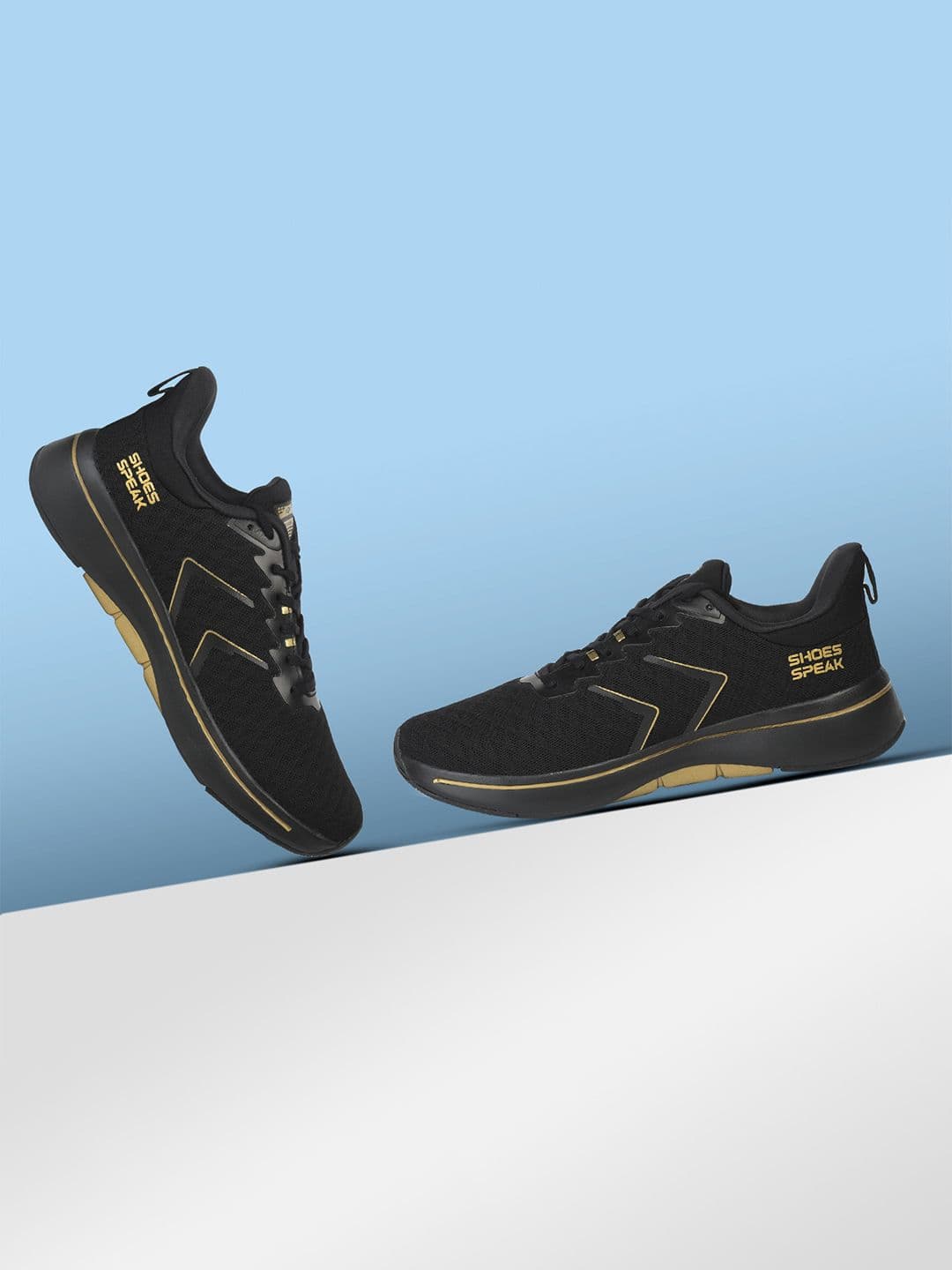 JQR Men SPEAK Black Speak Mesh Running Shoes - view 1