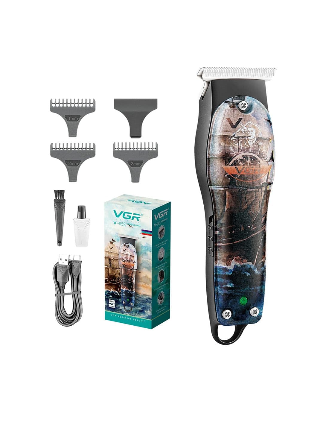 VGR V-953 Graffiti Design Professional Rechargeable Cordless Hair & Beard Trimmer - view 1