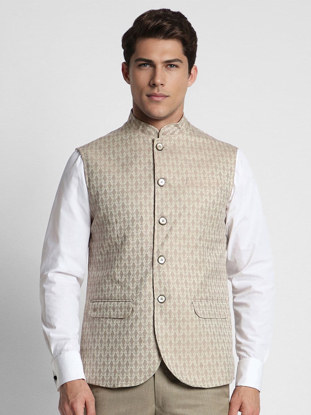Peter England Elite Men Printed Nehru Jackets - view 1