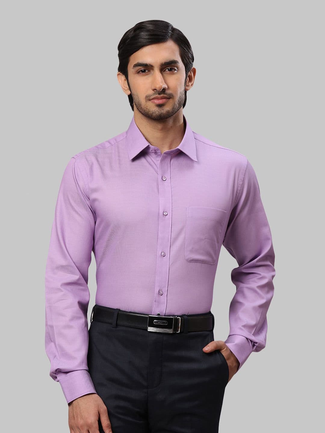 Raymond Men Self Design Cotton Slim Fit Formal Shirt - view 1