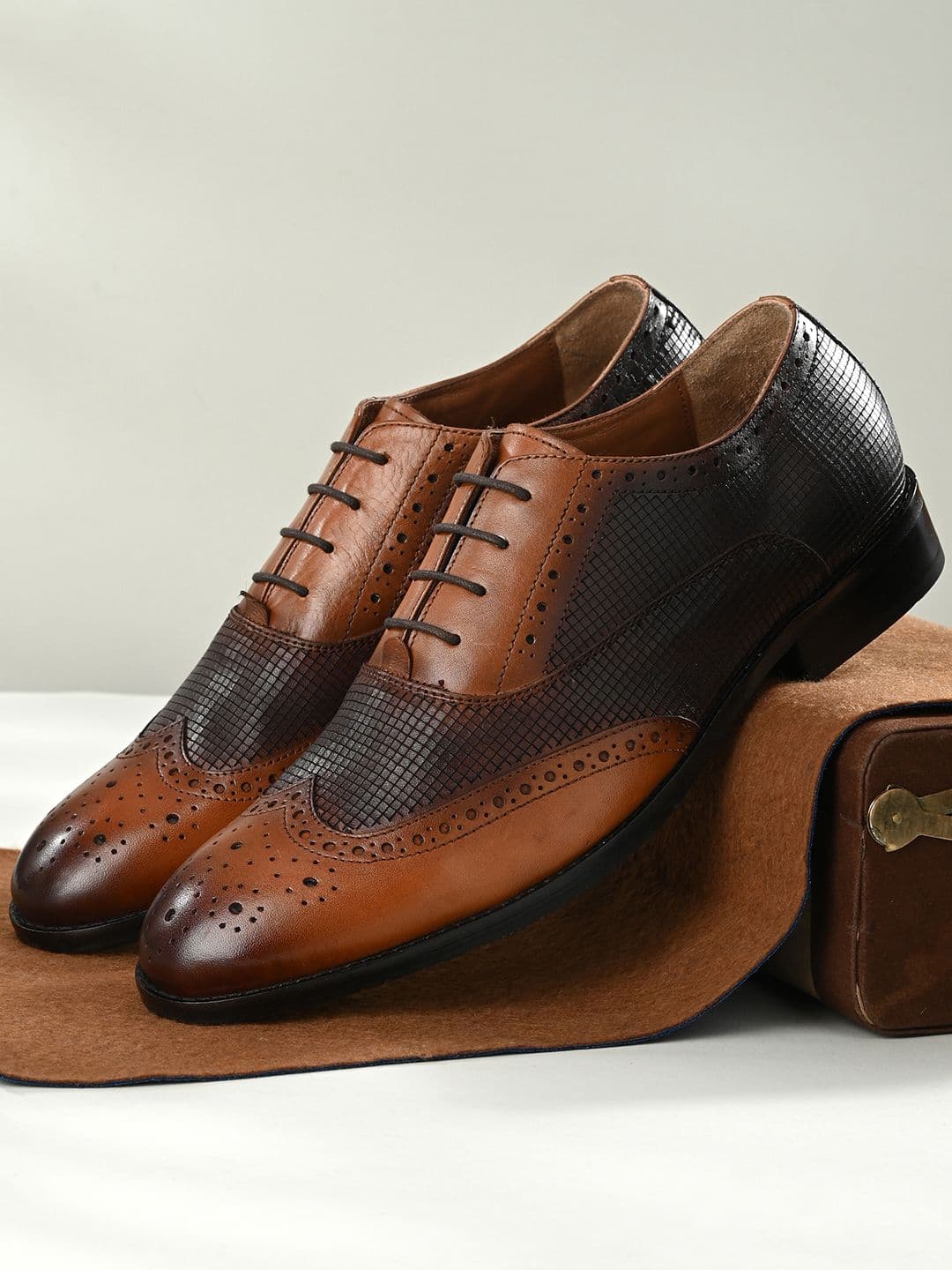 House of Pataudi Men Leather Formal Brogues Shoes - view 1