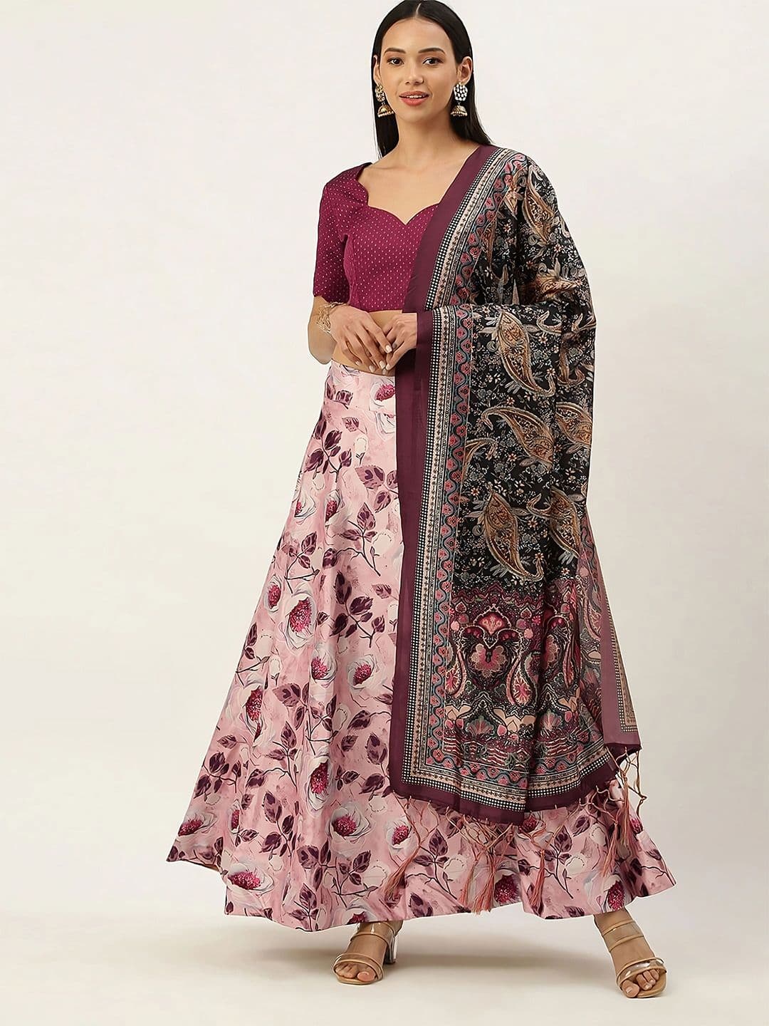 Kaizen TEXO FAB Semi-Stitched Lehenga & Unstitched Blouse With Dupatta - view 1