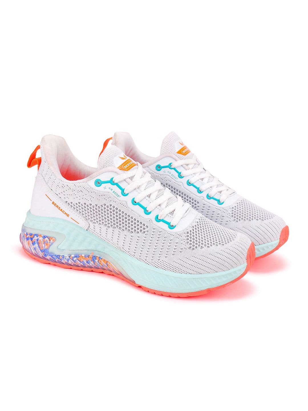 BERSACHE Men White Running Shoes - view 1