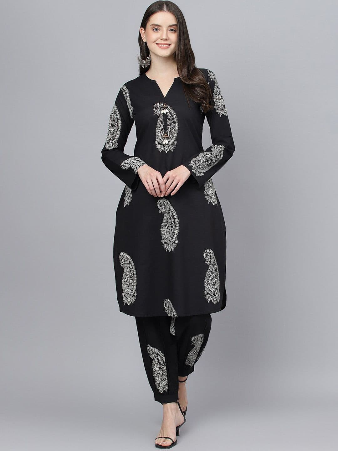 Divena Ethnic Motifs Printed Pure Cotton Kurta with Patiala - view 1