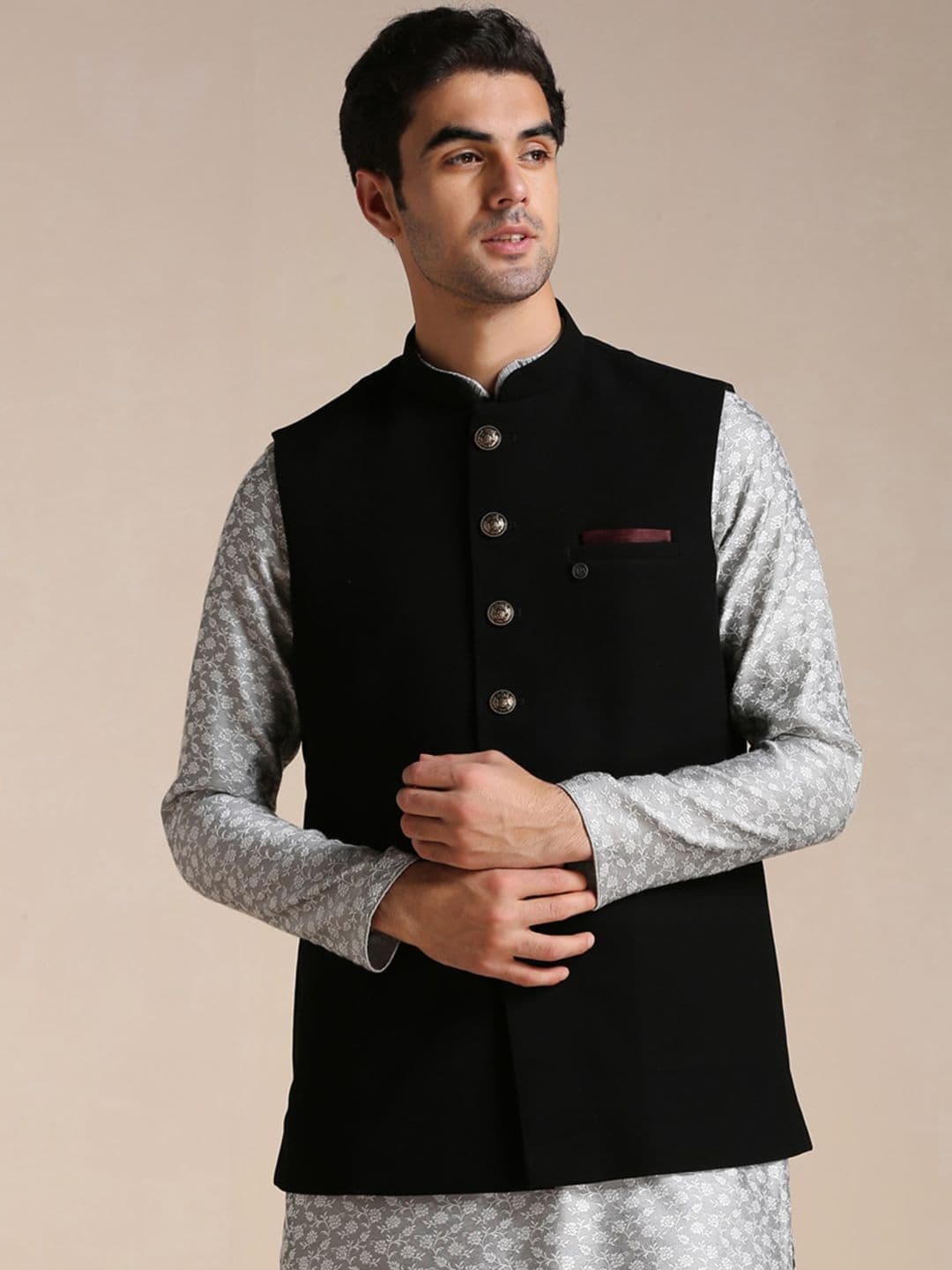 Manyavar Men Sleeveless Nehru Jacket - view 1