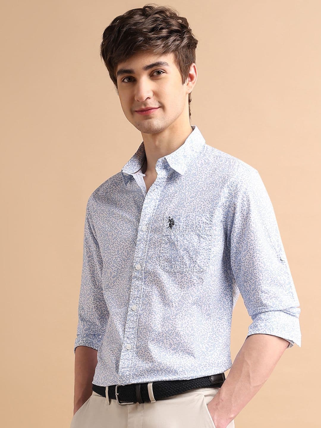 U.S. Polo Assn. Denim Co. Men Floral Printed Pure Cotton Casual Shirt - view 1