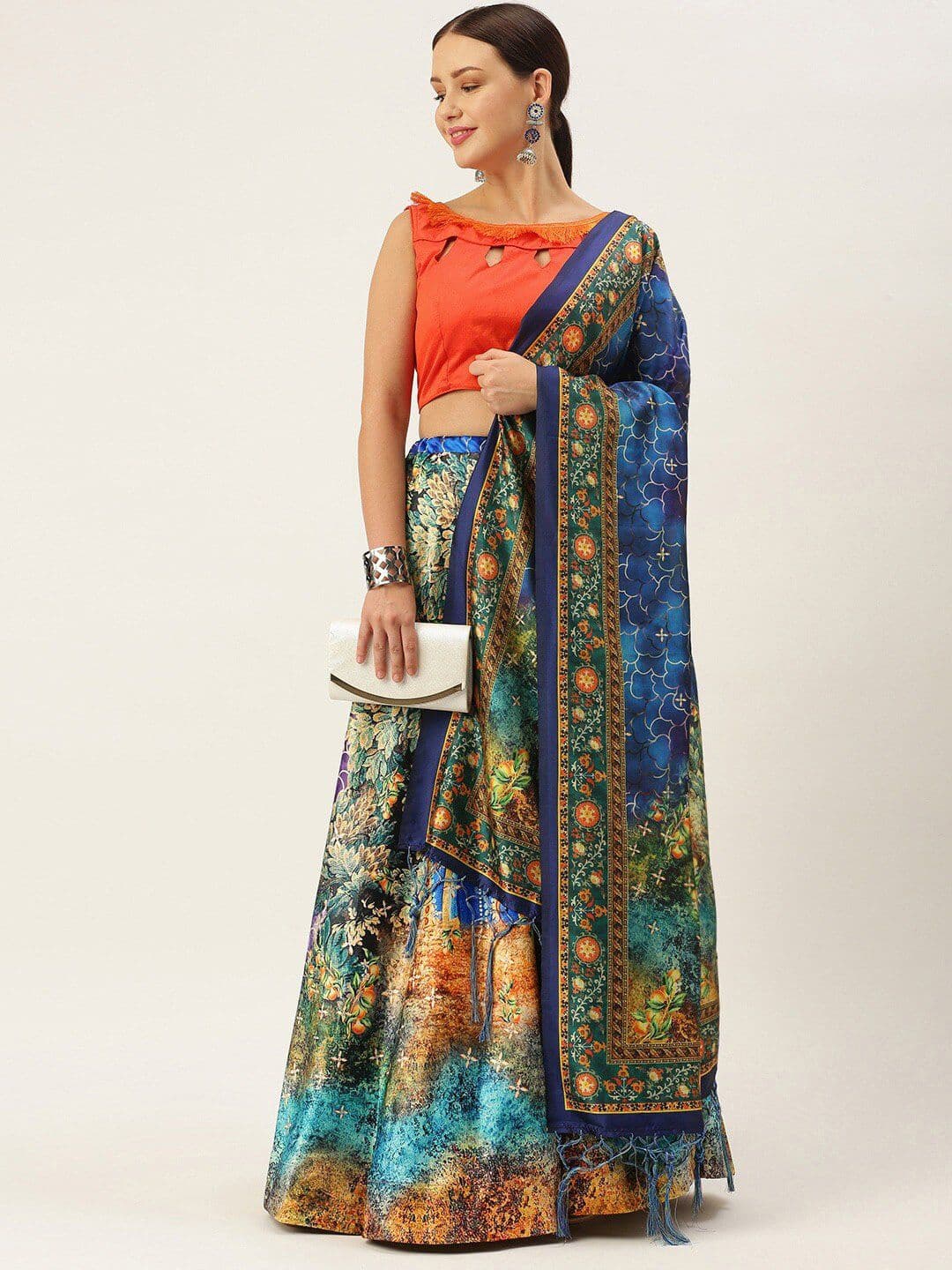 Kaizen TEXO FAB Printed Semi-Stitched Lehenga & Unstitched Blouse With Dupatta - view 1