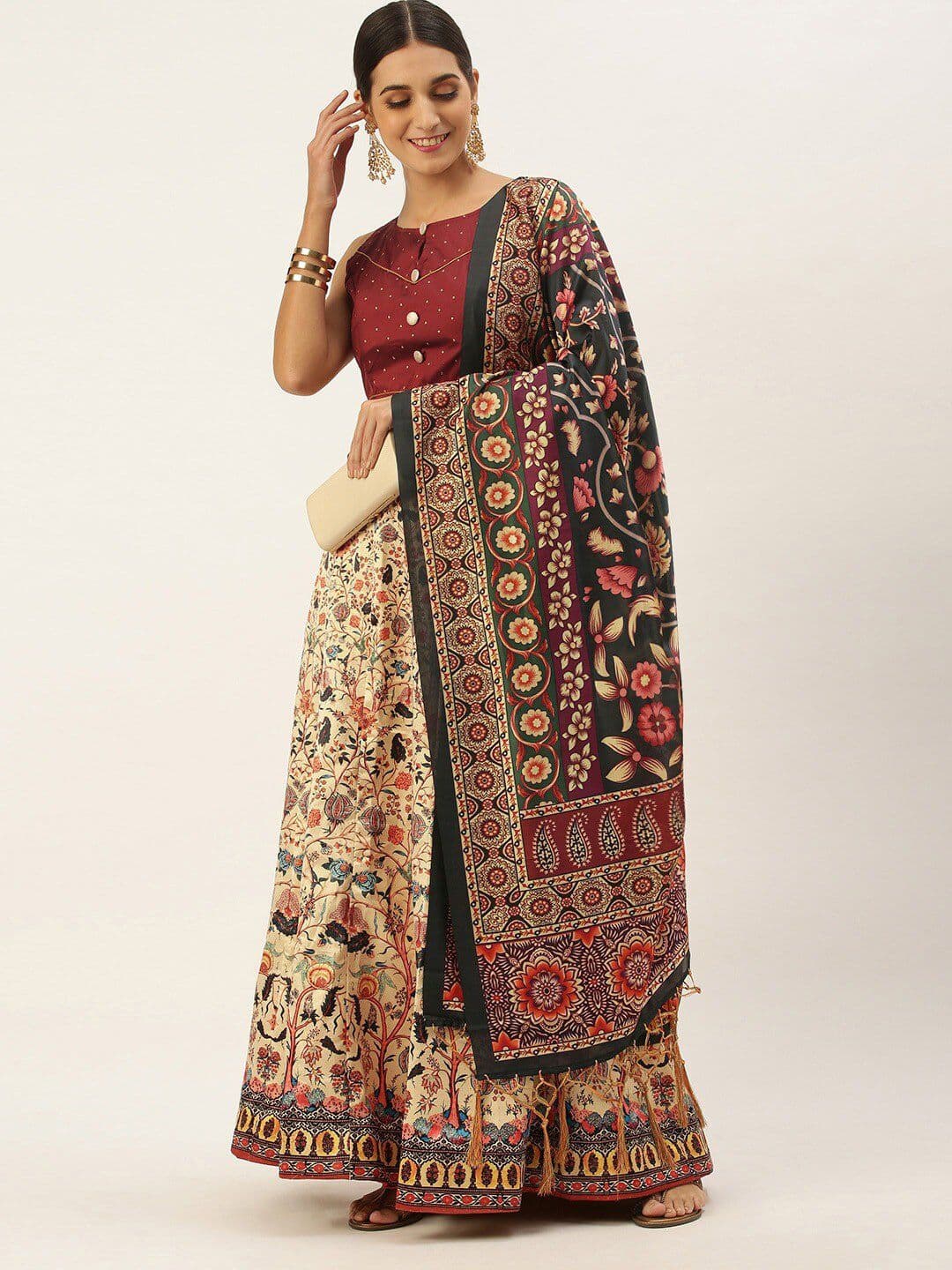 Kaizen TEXO FAB Printed Semi-Stitched Lehenga & Unstitched Blouse With Dupatta - view 1