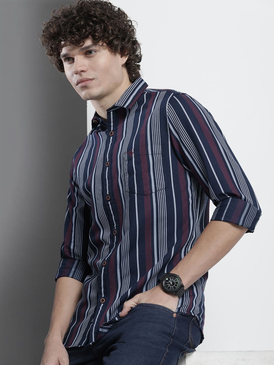 The Indian Garage Co Men Striped Cotton Casual Shirt - view 1