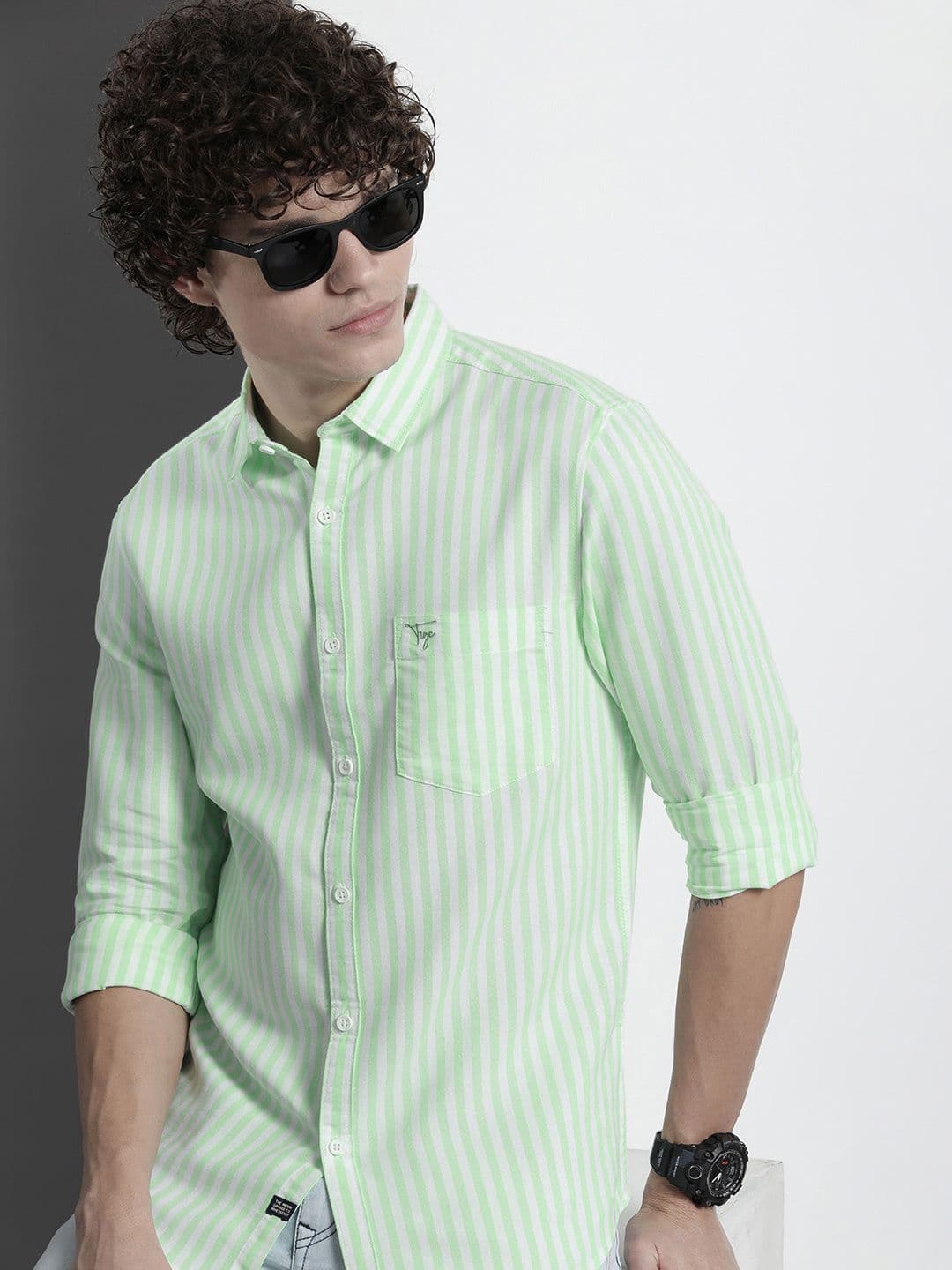 The Indian Garage Co Men Pinstripes Striped Casual Shirt - view 1