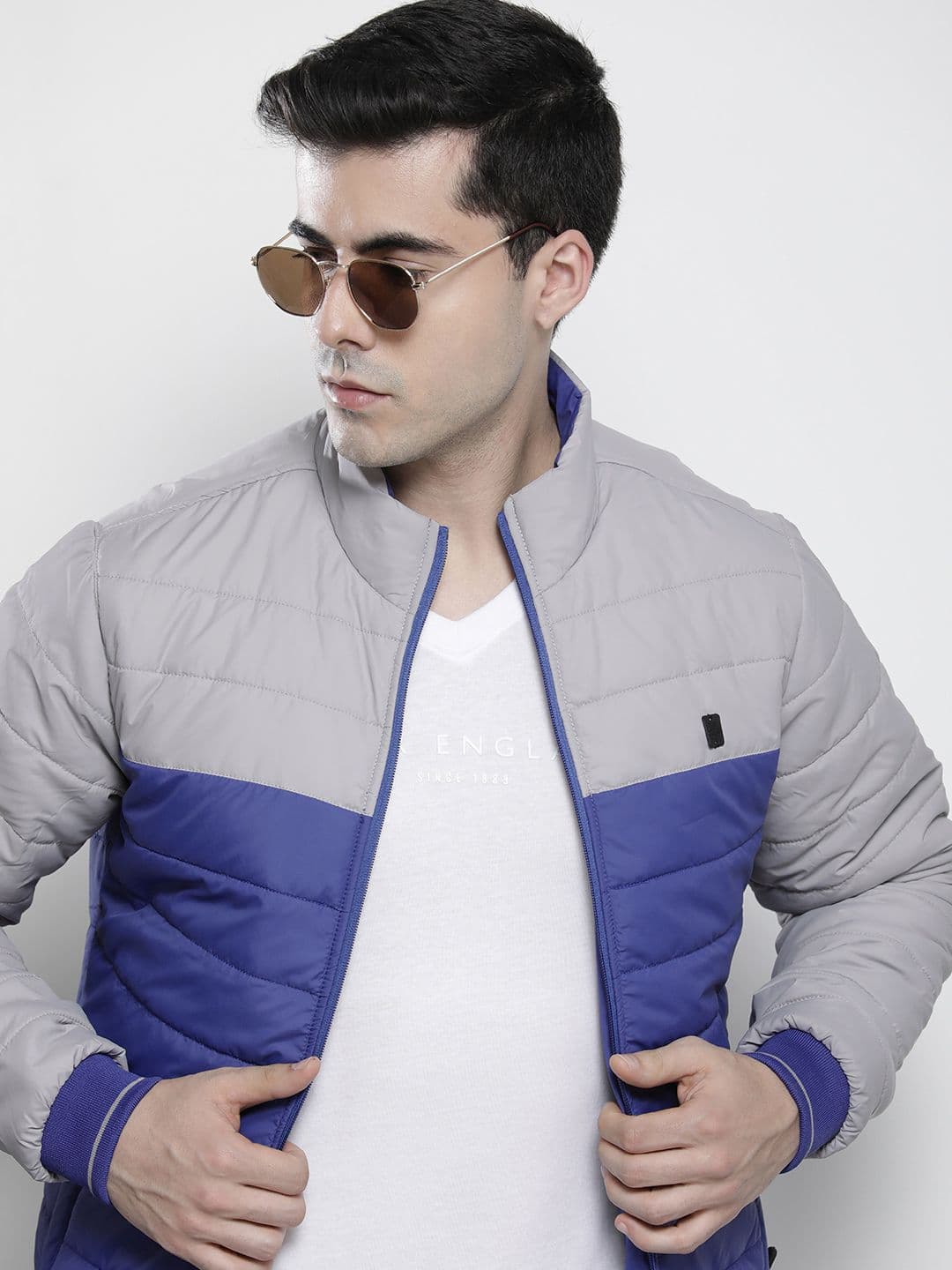 The Indian Garage Co Men Colourblock Slim Fit Puffer Jacket - view 1