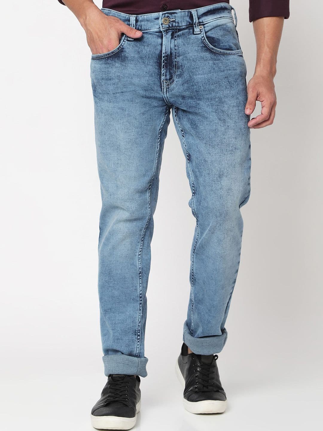 SPYKAR Men Relaxed Fit Low-Rise Heavy Fade Jeans - view 1