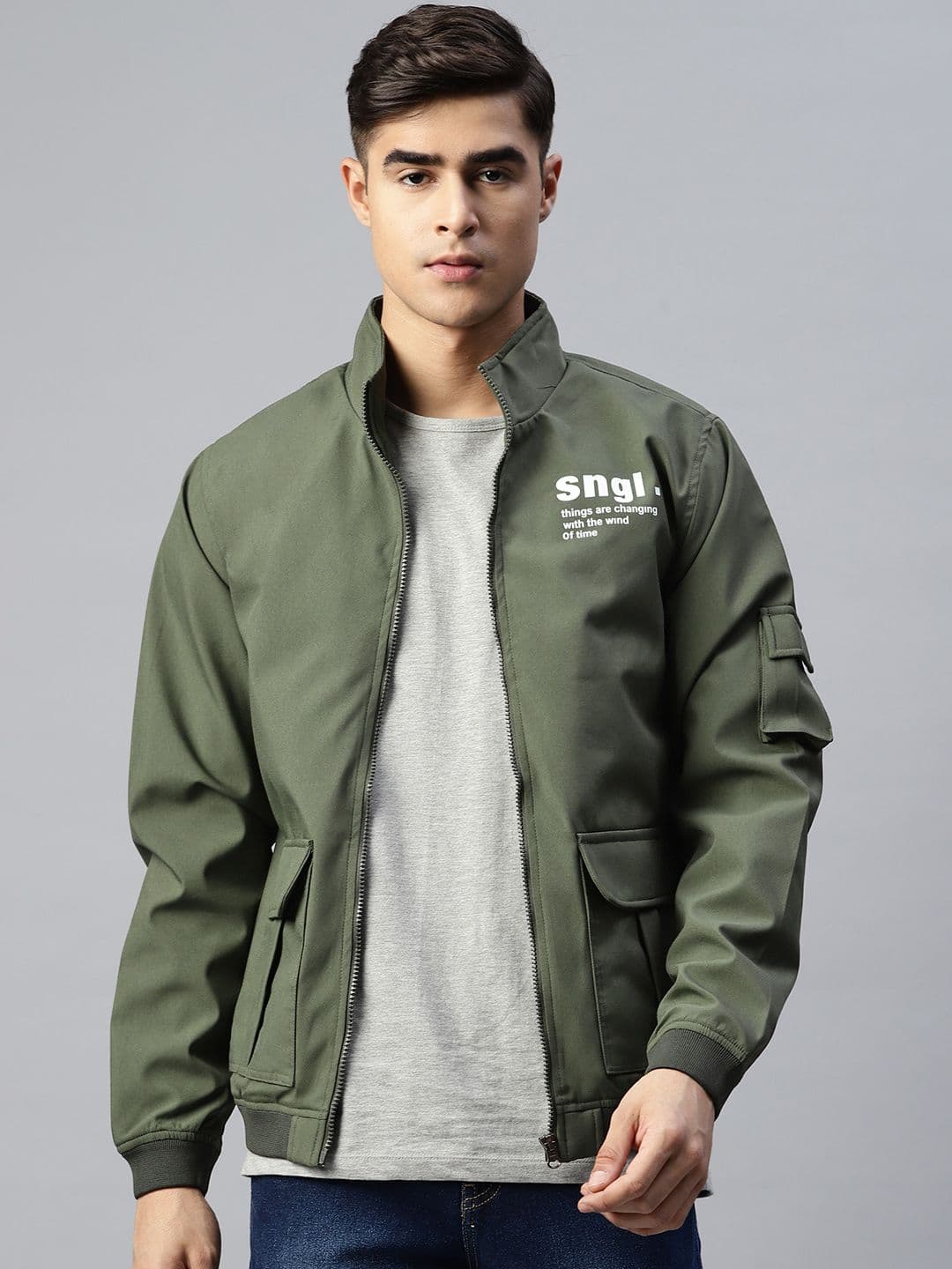 Pierre Carlo Men Typography Sporty Jacket - view 1