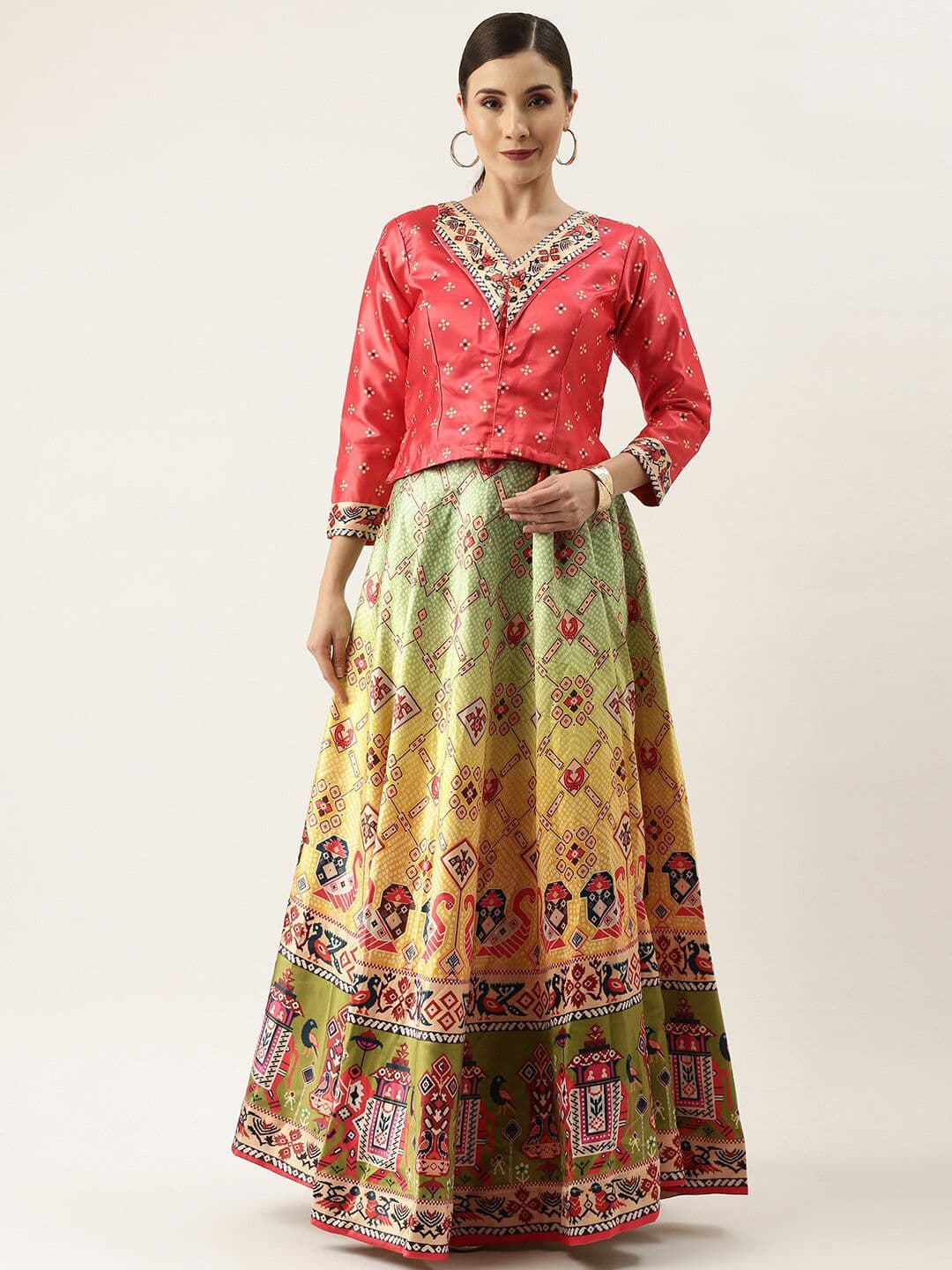 Kaizen TEXO FAB Printed Semi-Stitched Lehenga & Unstitched - view 1