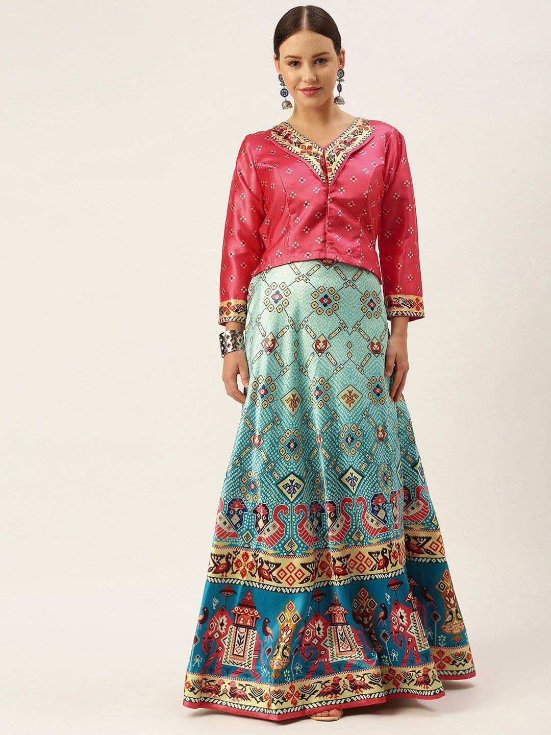 Kaizen TEXO FAB Printed Semi-Stitched Lehenga & Unstitched - view 1