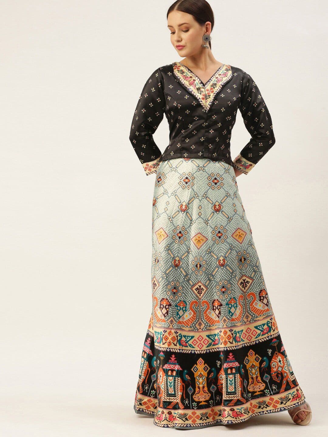 Kaizen TEXO FAB Printed Semi-Stitched Lehenga & Unstitched - view 1