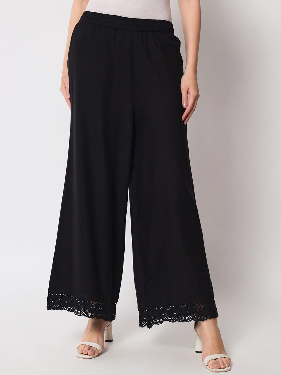 Pistaa Women Flared Ethnic Palazzos - view 1