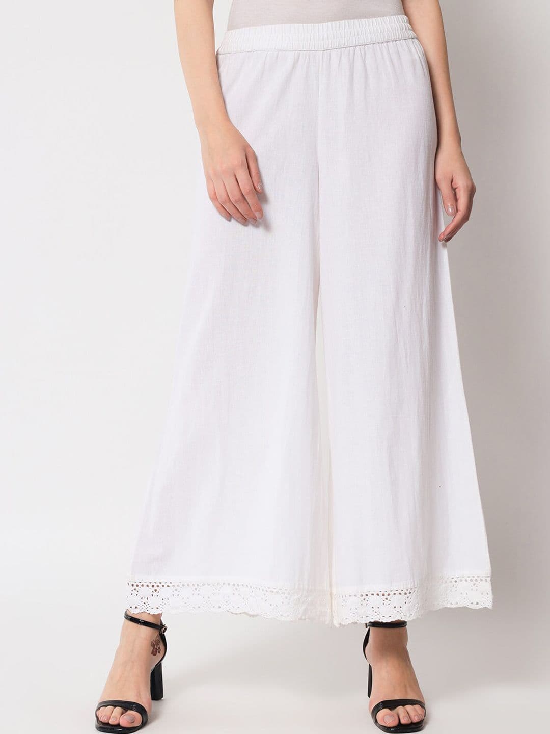 Pistaa Women Flared Ethnic Palazzos - view 1