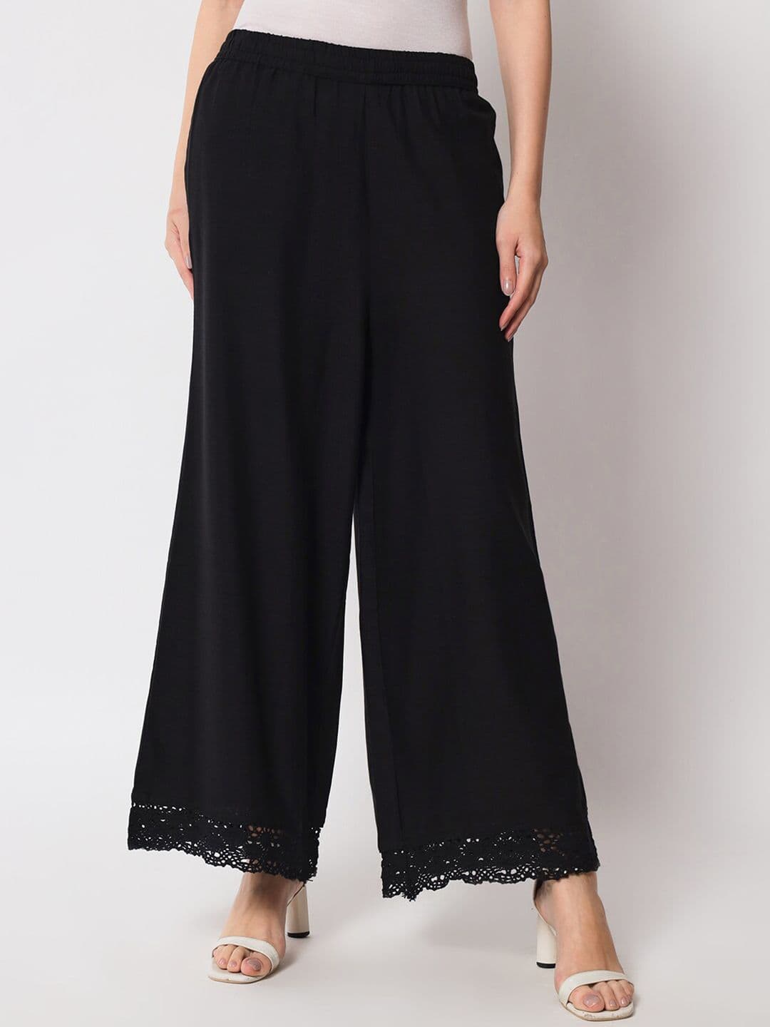 Pistaa Women Flared Ethnic Palazzos - view 1