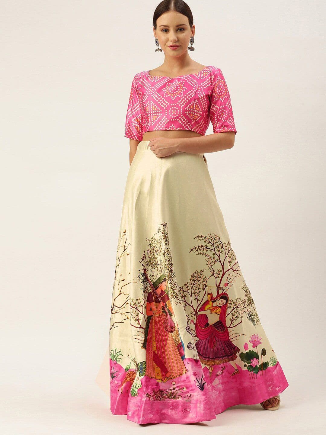 Kaizen TEXO FAB Printed Semi-Stitched Lehenga & Unstitched - view 1