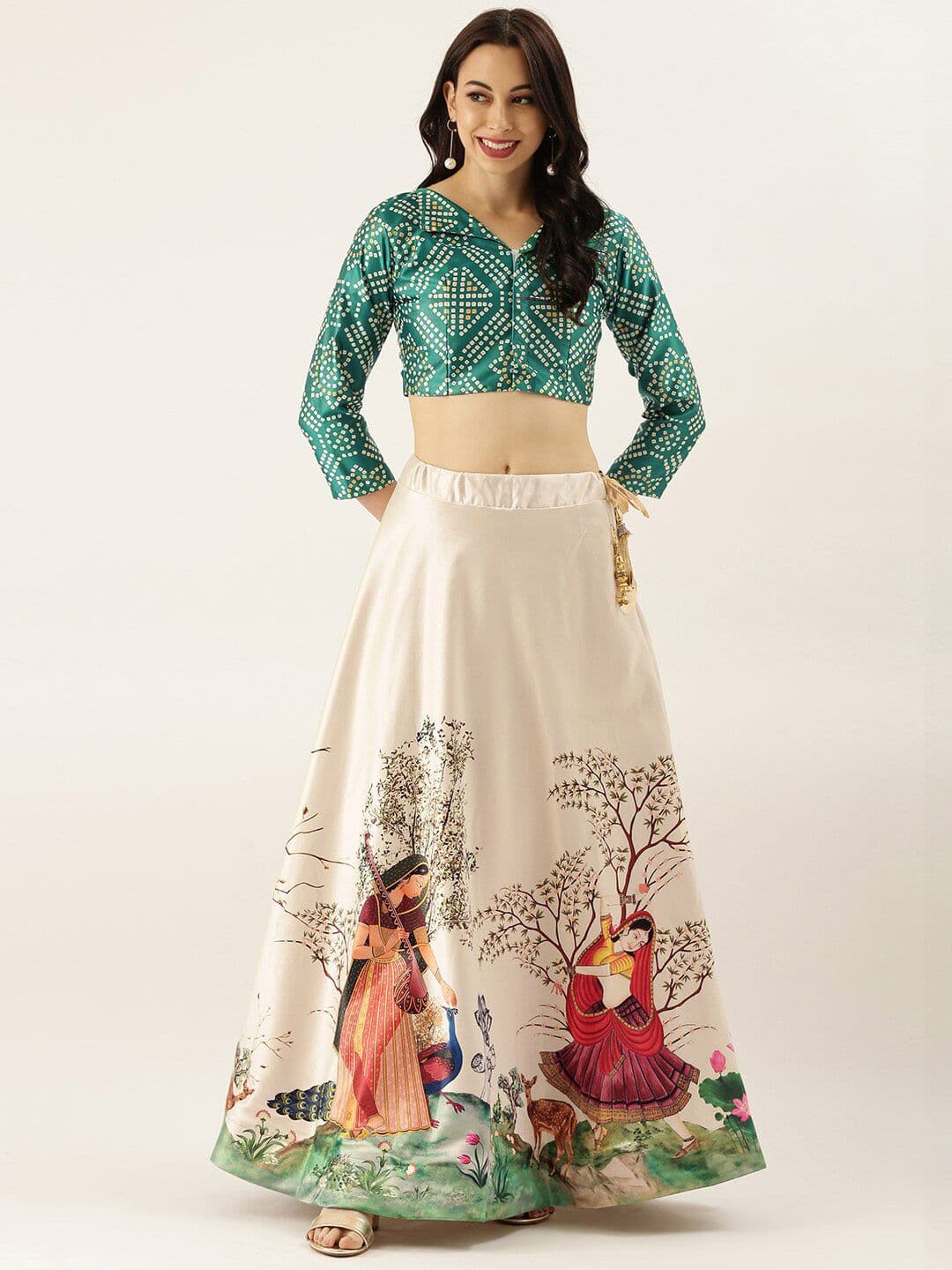 Kaizen TEXO FAB Printed Semi-Stitched Lehenga & Unstitched - view 1