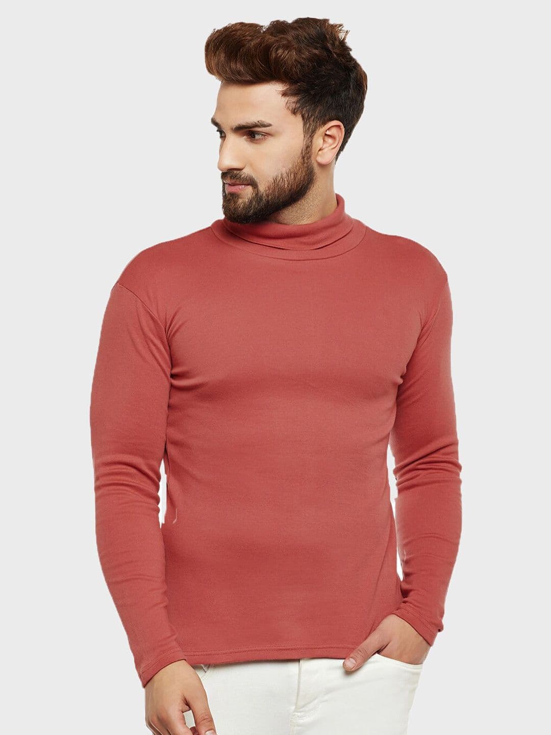Hypernation Men High Neck Slim Fit T-shirt - view 1