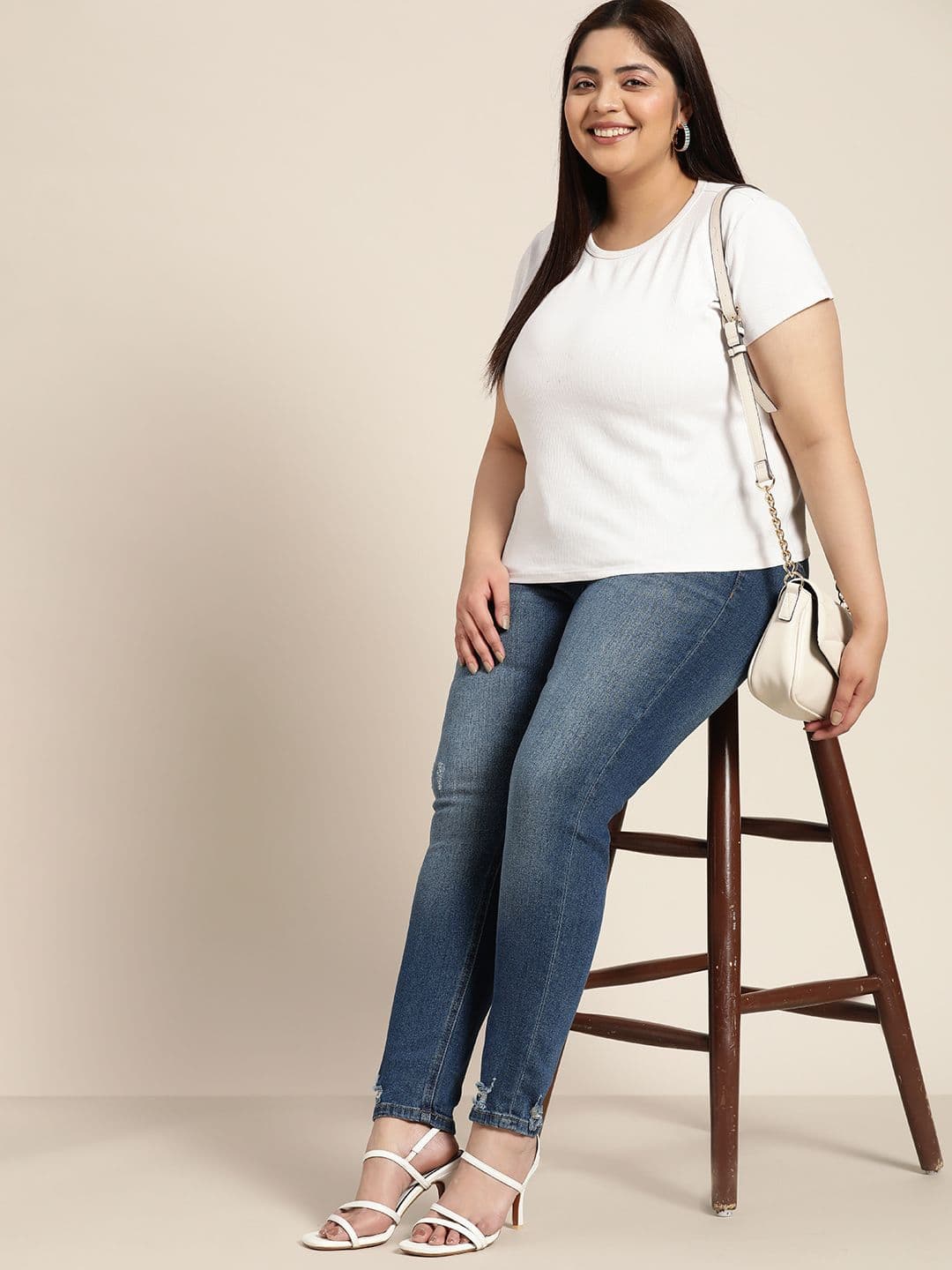 Sztori Women Plus Size Skinny Fit Light Fade Jeans - view 1