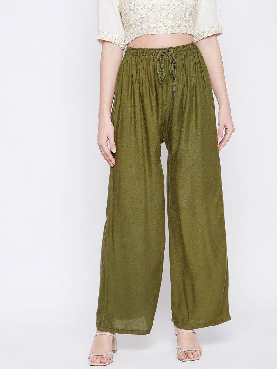 Clora Creation Women Flared Knitted Palazzos - view 1