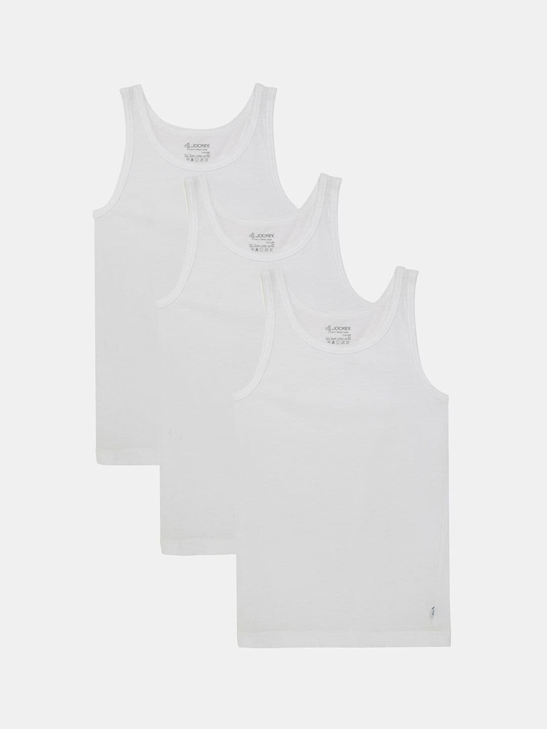 Jockey Boys Pack of 3 Super Combed Cotton Vest-3320 - view 1