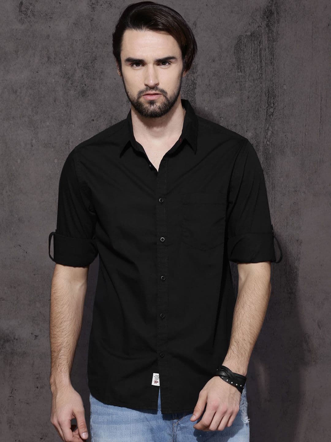 Roadster Men Black Pure Cotton Casual Shirt - view 1